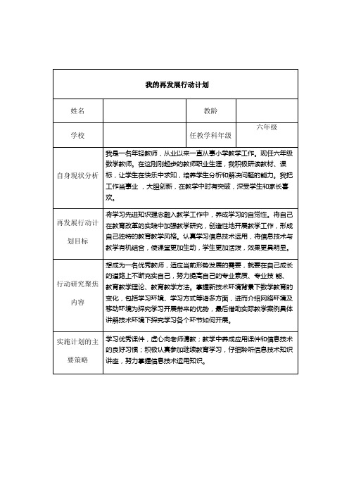 我的再发展行动计划