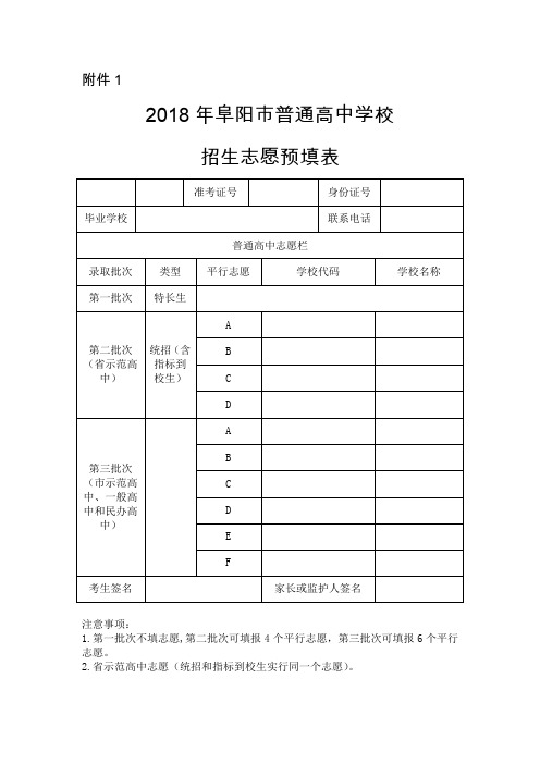 2018普通高中招生志愿预填表和确认表ocx