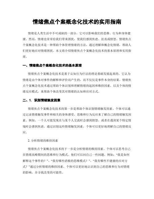 情绪焦点个案概念化技术的实用指南