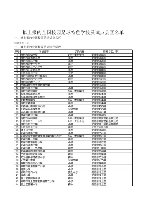 校园足球特色学校申报