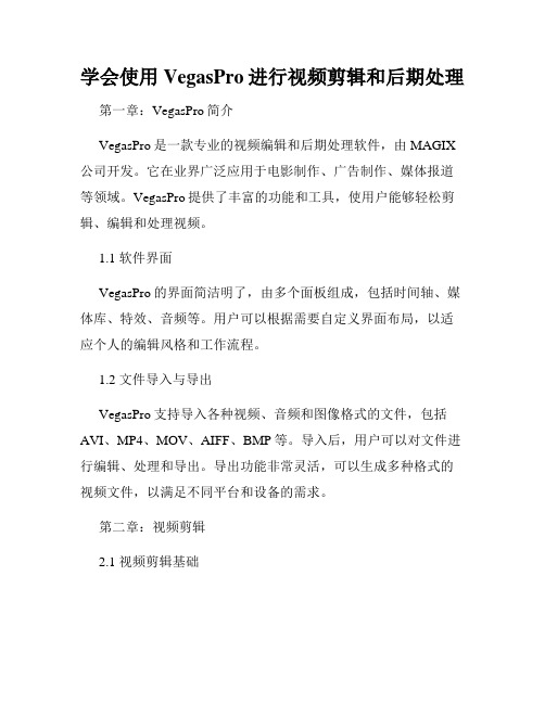 学会使用VegasPro进行视频剪辑和后期处理