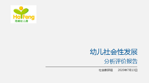 幼儿社会性发展分析评价报告