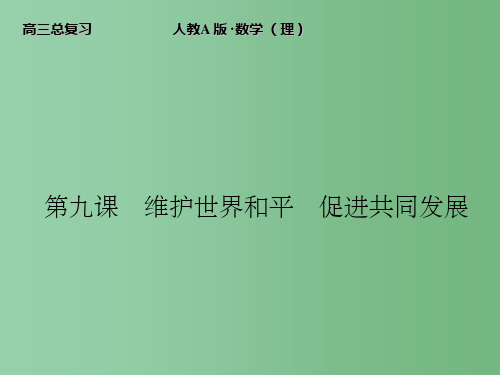 高考政治一轮复习 4.9维护世界和平 促进共同发展精品课件