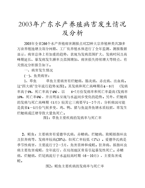 2003年广东水产养殖病害发生情况及分析