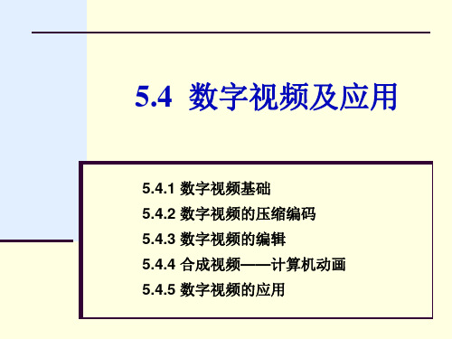 第5章5.4 数字视频及应用