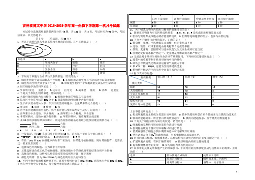 吉林省博文中学2018_2019学年高一生物下学期第一次月考试题