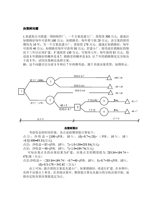 决策树计算题