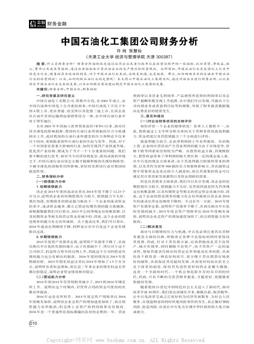 中国石油化工集团公司财务分析