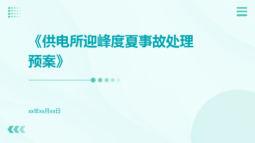 供电所迎峰度夏事故处理预案