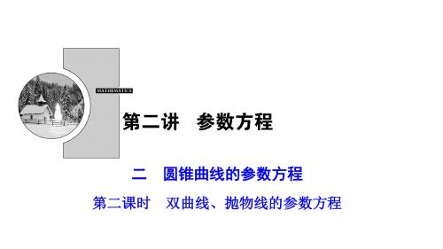 人教A版选修4-4 2.2.2双曲线、抛物线的参数方程 课件(31张)