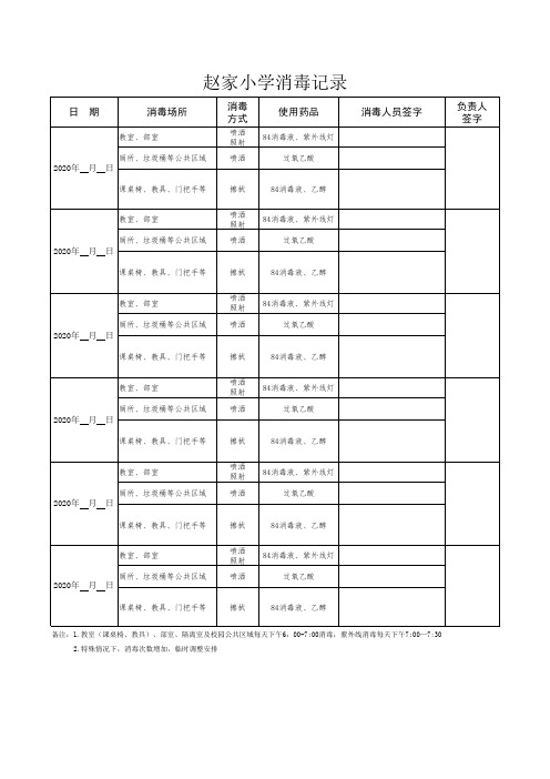 学校消毒记录