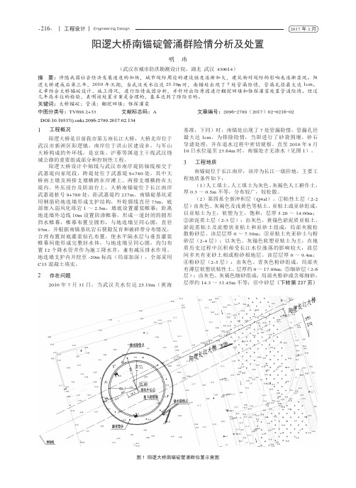 阳逻大桥南锚碇管涌群险情分析及处置