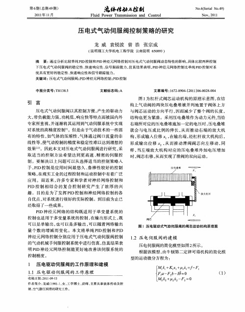 压电式气动伺服阀控制策略的研究