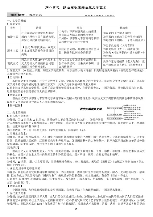 第八单元19世纪以来的世界文学艺术