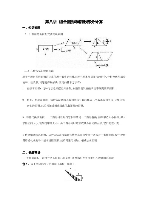 小升初数学课程：第八讲  组合图形和阴影部分计算