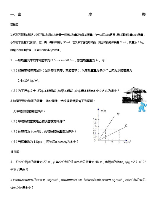 2016年新人教版密度与重力计算专题