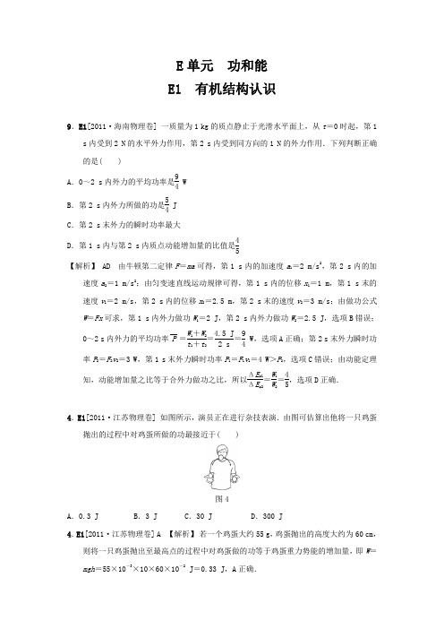 2012届高三物理一轮复习精品资料功和能(高考真题 模拟新题)(有详解)