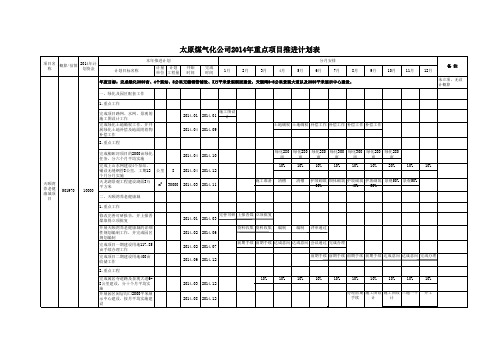 煤气化公司 重点项目推进计划表模板 (9)