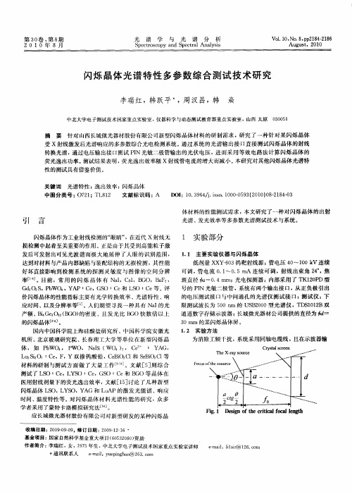 闪烁晶体光谱特性多参数综合测试技术研究