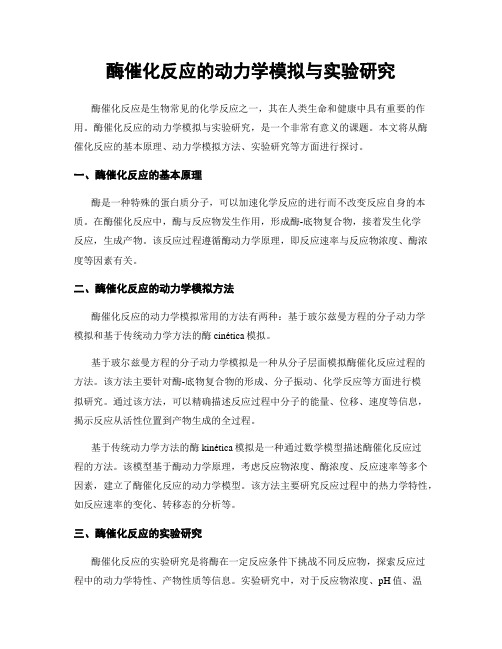 酶催化反应的动力学模拟与实验研究