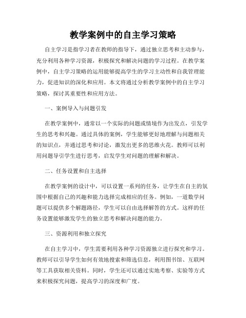 教学案例中的自主学习策略