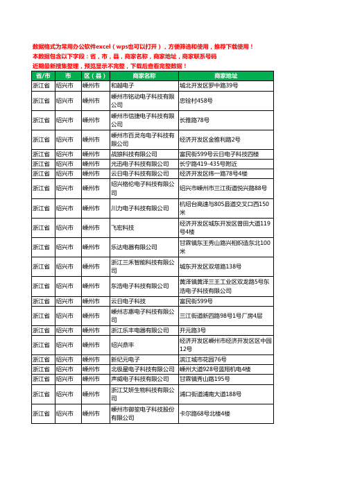 2020新版浙江省绍兴市嵊州市电子科技有限公司工商企业公司商家名录名单黄页联系电话号码地址大全22家