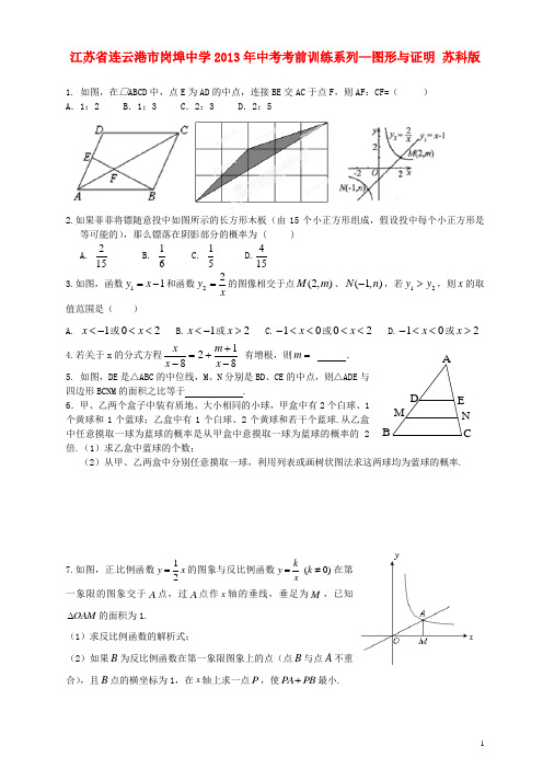 江苏省连云港市岗埠中学中考数学考前训练系列 图形与