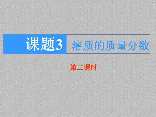 人教版初中化学九下9.3 溶液的浓度-溶质的质量分数 课件最新课件PPT