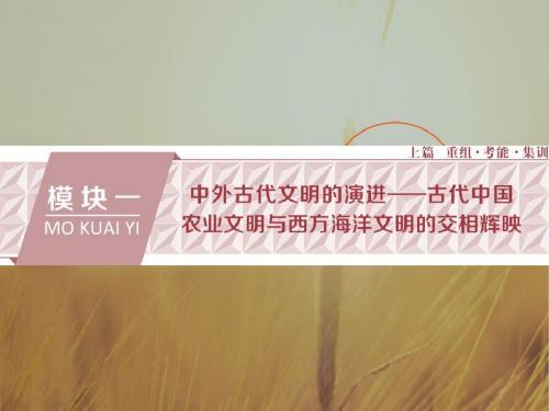 2018年高考历史二轮通史复习课件:模块一 中外古代文明的演进 第1讲 精品