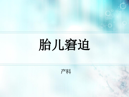 胎儿窘迫、护理诊断资料