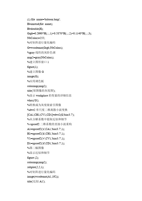 图像压缩的matlab代码