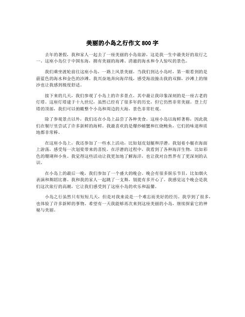 美丽的小岛之行作文800字