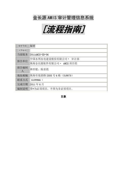 金长源AMIS审计管理信息系统流程指南SD