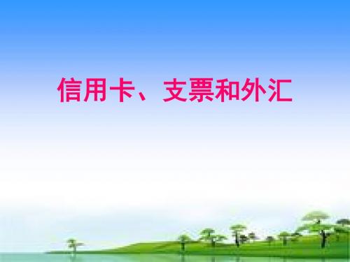 人教版高中政治必修一：1.2《信用卡、支票和外汇》综述