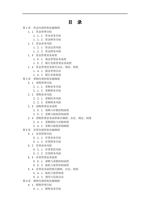 弗布克企业内部控制实施细则手册相关配套资料大全