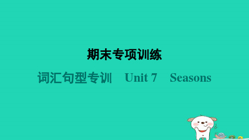 江苏省八年级上册Unit7Seasons词汇句型专训牛津译林版