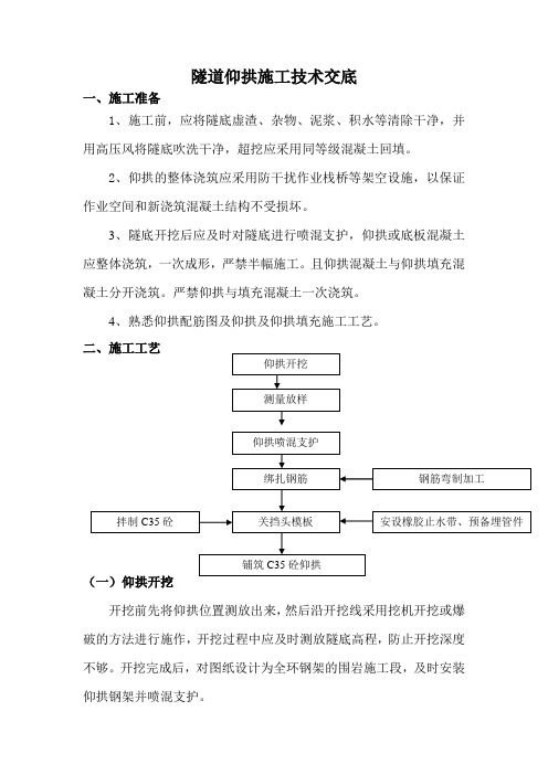 隧道仰拱施工技术交底