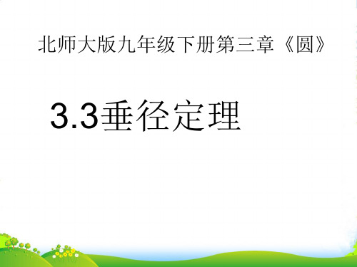 新北师大版九年级数学下册第三章《3.3垂径定理》公开课课件(12张)