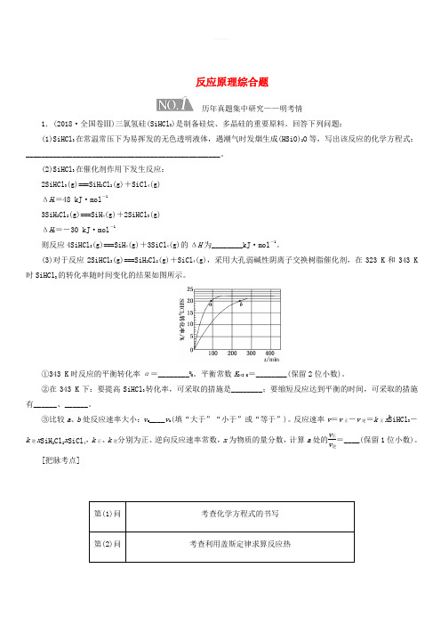 通用版2019版高考化学二轮复习5个解答题之2-反应原理综合题含答案