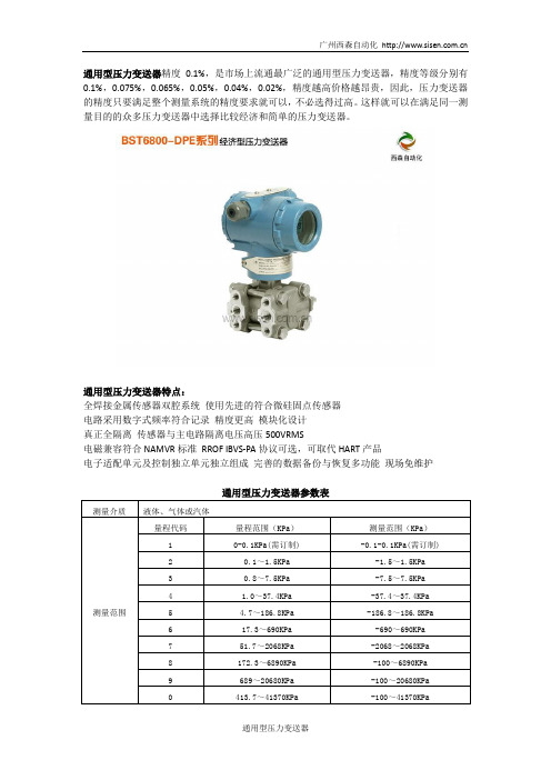 通用型压力变送器