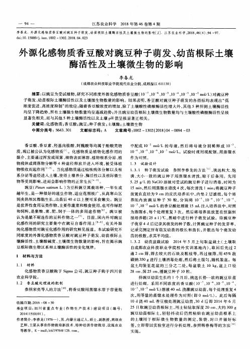 外源化感物质香豆酸对豌豆种子萌发、幼苗根际土壤酶活性及土壤微生物的影响