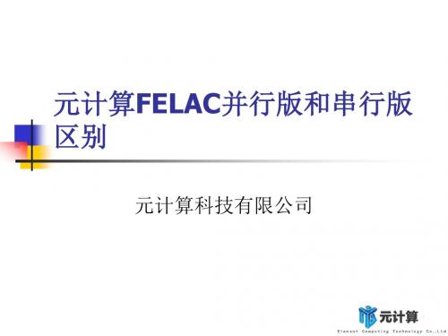 元计算FELAC并行版和串行版的区别