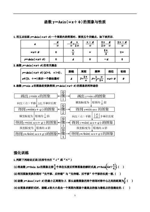 函数y=Asin(ωx+ψ)的图像与性质