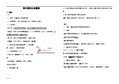 (完整)高中物理必修一第三章知识点整理,推荐文档