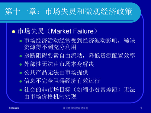 第十一章：市场失灵和微观经济政策