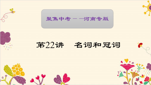 ★★★中考英语 第二轮 语法考点聚焦 第22讲 名词和冠词 精品课件