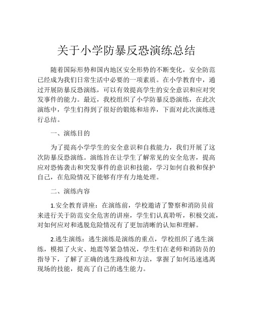 关于小学防暴反恐演练总结