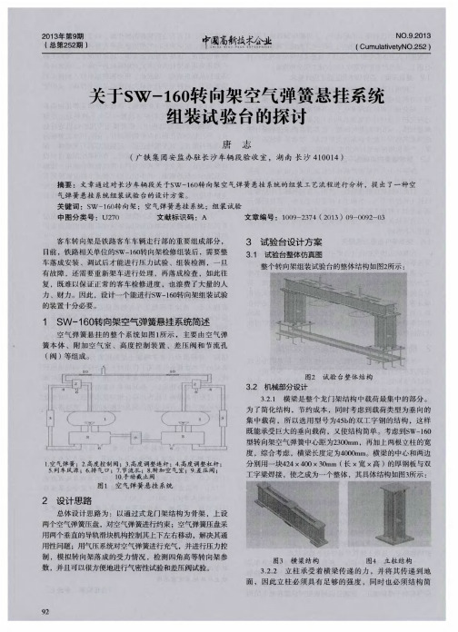 关于SW-160转向架空气弹簧悬挂系统组装试验台的探讨