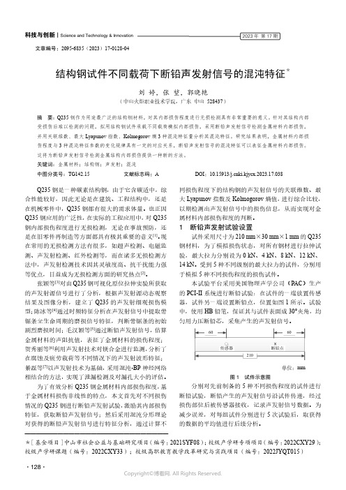 结构钢试件不同载荷下断铅声发射信号的混沌特征＊