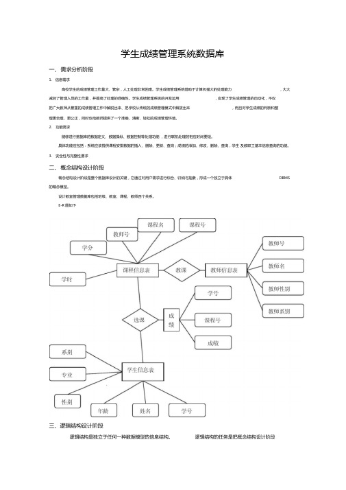 完整版学生成绩管理系统数据库